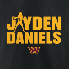 Jayden Daniels Washington Commanders Play Motion T-Shirt Black