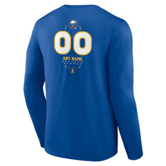NHL,Custom Buffalo Sabres Personalized Name & Number Midfielder Long Sleeve T-Shirt - Royal