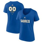 NHL,Custom Buffalo Sabres Women's Personalized Name & Number Midfielder V-Neck T-Shirt - Royal