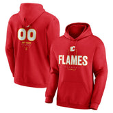 NHL,Custom Calgary Flames Personalized Name & Number Midfielder Pullover Hoodie - Red