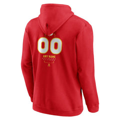 NHL,Custom Calgary Flames Personalized Name & Number Midfielder Pullover Hoodie - Red