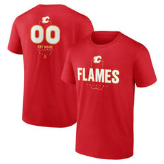 NHL,Custom Calgary Flames Personalized Name & Number Midfielder T-Shirt - Red