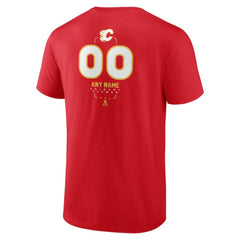 NHL,Custom Calgary Flames Personalized Name & Number Midfielder T-Shirt - Red