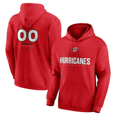 NHL,Custom Carolina Hurricanes Personalized Name & Number Midfielder Pullover Hoodie - Red