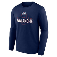 NHL,Custom Colorado Avalanche Personalized Name & Number Midfielder Long Sleeve T-Shirt - Navy