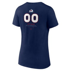 NHL,Custom Colorado Avalanche Women's Personalized Name & Number Midfielder V-Neck T-Shirt - Navy
