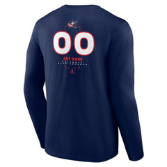 NHL,Custom Columbus Blue Jackets Personalized Name & Number Midfielder Long Sleeve T-Shirt - Navy