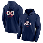 NHL,Custom Columbus Blue Jackets Personalized Name & Number Midfielder Pullover Hoodie - Navy