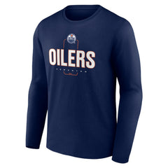 NHL,Custom Edmonton Oilers Personalized Name & Number Midfielder Long Sleeve T-Shirt - Navy