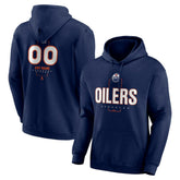 NHL,Custom Edmonton Oilers Personalized Name & Number Midfielder Pullover Hoodie - Navy