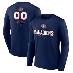 NHL,Custom Montreal Canadiens Personalized Name & Number Midfielder Long Sleeve T-Shirt - Navy