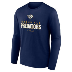 NHL,Custom Nashville Predators Personalized Name & Number Midfielder Long Sleeve T-Shirt - Navy