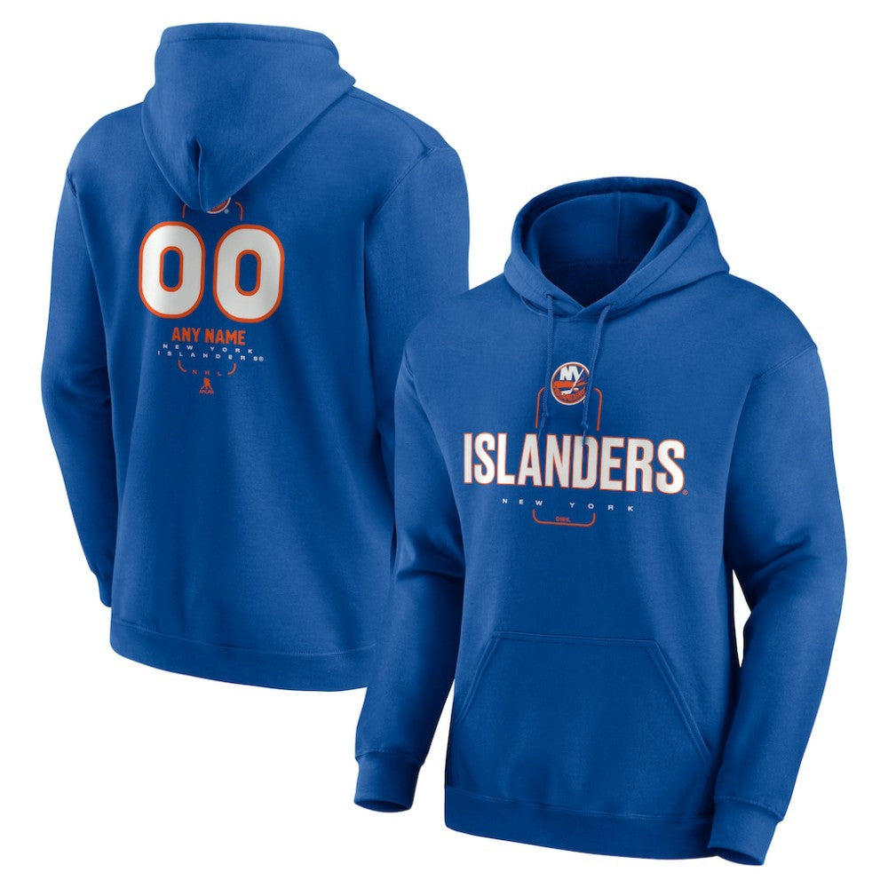 NHL,Custom New York Islanders Personalized Name & Number Midfielder Pullover Hoodie - Royal