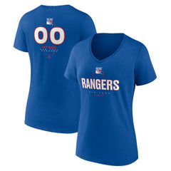 NHL,Custom New York Rangers Women's Personalized Name & Number Midfielder V-Neck T-Shirt - Blue