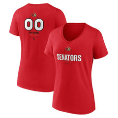 NHL,Custom Ottawa Senators Women's Personalized Name & Number Midfielder V-Neck T-Shirt - Red