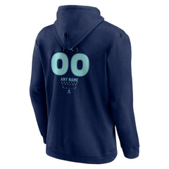 NHL,Custom Seattle Kraken Personalized Name & Number Midfielder Pullover Hoodie - Deep Sea Blue