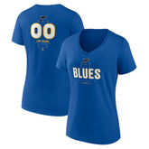NHL,Custom St. Louis Blues Women's Personalized Name & Number Midfielder V-Neck T-Shirt - Blue