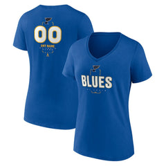 NHL,Custom St. Louis Blues Women's Personalized Name & Number Midfielder V-Neck T-Shirt - Blue