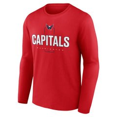 NHL,Custom Washington Capitals Personalized Name & Number Midfielder Long Sleeve T-Shirt - Red
