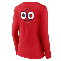 NHL,Custom Washington Capitals Women's Personalized Name & Number Midfielder Long Sleeve V-Neck T-Shirt - Red