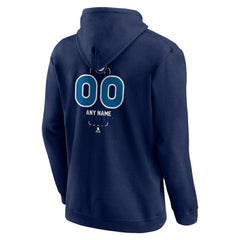 NHL,Custom Winnipeg Jets Personalized Name & Number Midfielder Pullover Hoodie - Navy