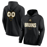 NHL,Custom Boston Bruins Personalized Name & Number Midfielder Pullover Hoodie - Black