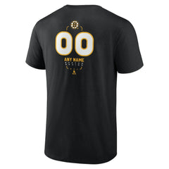 NHL,Custom Boston Bruins Personalized Name & Number Midfielder T-Shirt - Black