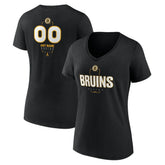 NHL,Custom Boston Bruins Women's Personalized Name & Number Midfielder V-Neck T-Shirt - Black