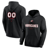 NHL,Custom Carolina Hurricanes Personalized Name & Number Midfielder Pullover Hoodie - Black