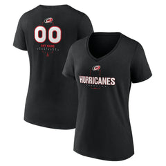 NHL,Custom Carolina Hurricanes Women's Personalized Name & Number Midfielder V-Neck T-Shirt - Black