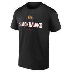 NHL,Custom Chicago Blackhawks Personalized Name & Number Midfielder T-Shirt - Black