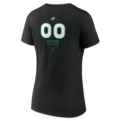 NHL,Custom Dallas Stars Women's Personalized Name & Number Midfielder V-Neck T-Shirt - Black