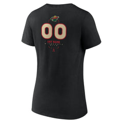 NHL,Custom Minnesota Wild Women's Personalized Name & Number Midfielder V-Neck T-Shirt - Black