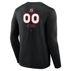 NHL,Custom New Jersey Devils Personalized Name & Number Midfielder Long Sleeve T-Shirt - Black