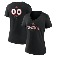 NHL,Custom Ottawa Senators Women's Personalized Name & Number Midfielder V-Neck T-Shirt - Black