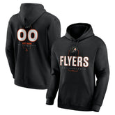 NHL,Custom Philadelphia Flyers Personalized Name & Number Midfielder Pullover Hoodie - Black