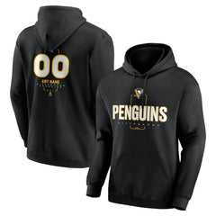 NHL,Custom Pittsburgh Penguins Personalized Name & Number Midfielder Pullover Hoodie - Black