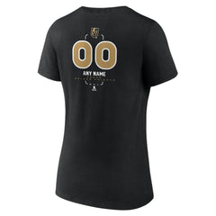 NHL,Custom Vegas Golden Knights Women's Personalized Name & Number Midfielder V-Neck T-Shirt - Black
