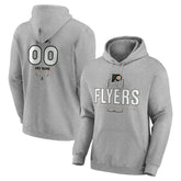 NHL,Custom Philadelphia Flyers Personalized Name & Number Midfielder Pullover Hoodie - Gray