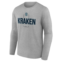 NHL,Custom Seattle Kraken Personalized Name & Number Midfielder Long Sleeve T-Shirt - Gray