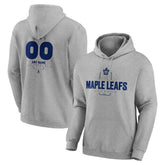 NHL,Custom Toronto Maple Leafs Personalized Name & Number Midfielder Pullover Hoodie - Gray