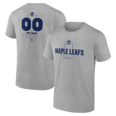 NHL,Custom Toronto Maple Leafs Personalized Name & Number Midfielder T-Shirt - Gray