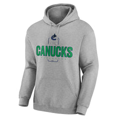 NHL,Custom Vancouver Canucks Personalized Name & Number Midfielder Pullover Hoodie - Gray