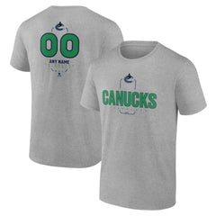 NHL,Custom Vancouver Canucks Personalized Name & Number Midfielder T-Shirt - Gray