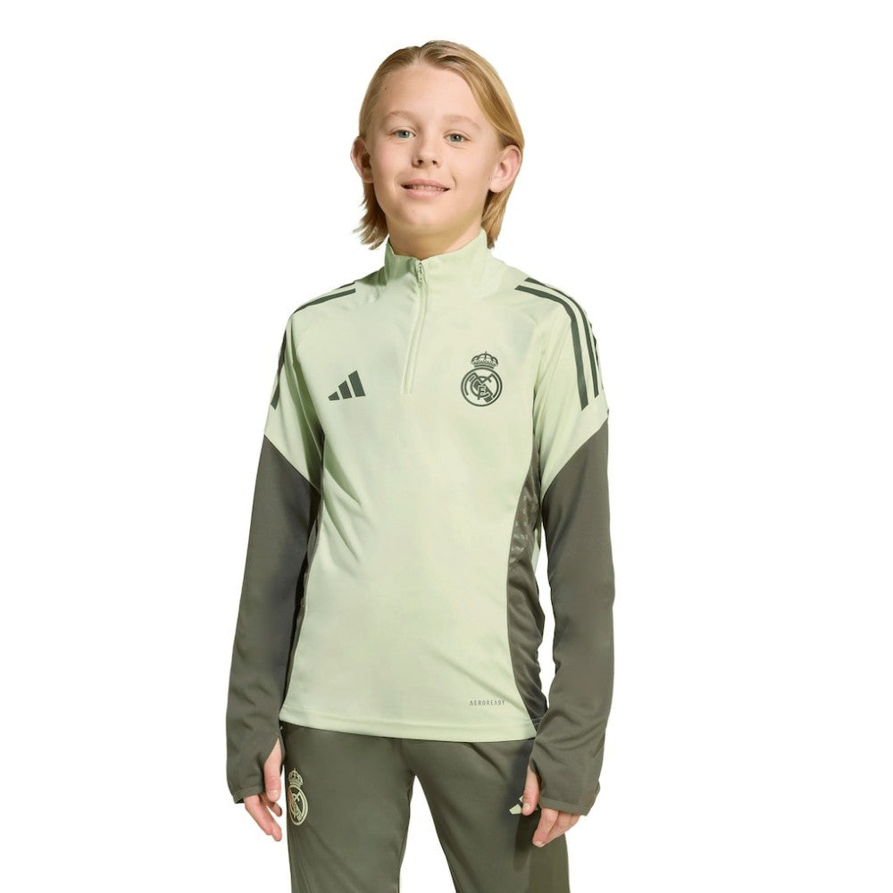 Real Madrid Youth 2025/26 Training AEROREADY Quarter-Zip Pullover Green