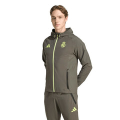 Real Madrid 2025/26 Tiro Vis Tech Travel Jacket Olive sale