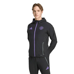 Manchester United 2025/26 Tiro Vis Tech Travel Jacket Black