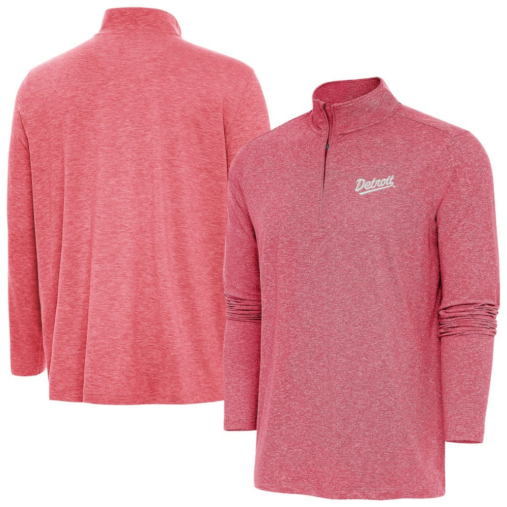 NHL Detroit Red Wings Antigua 2025 NHL Stadium Series Hunk Quarter-Zip Jacket - Heather Red