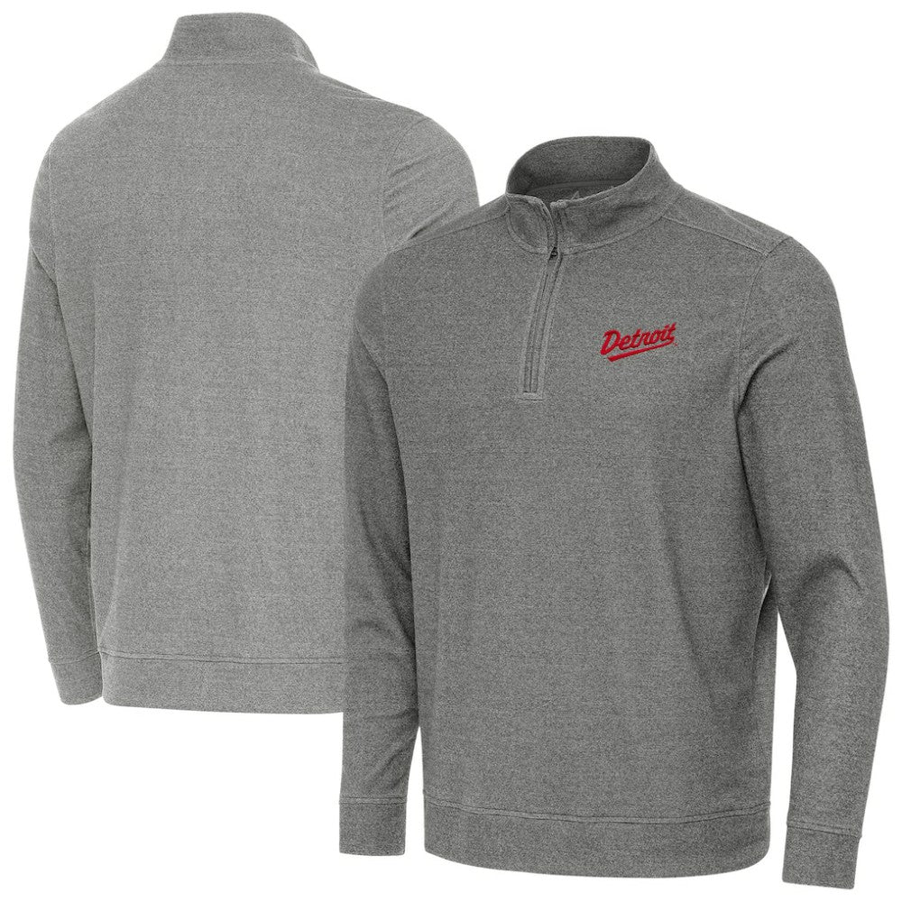 NHL Detroit Red Wings Antigua 2025 NHL Stadium Series Subtle Quarter-Zip Top - Heather Black