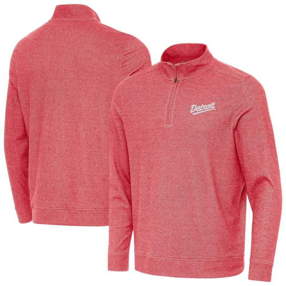 NHL Detroit Red Wings Antigua 2025 NHL Stadium Series Subtle Quarter-Zip Top - Heather Red